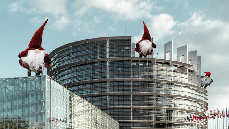 Was ist Amtsmissbrauch? Artikel Cover EU Parlament mit Zwergen, die wir nicht aus dem Bild bekommen