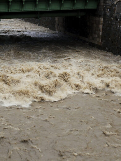 Hochwasser am Wienfluss in Wien