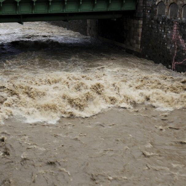 Hochwasser am Wienfluss in Wien